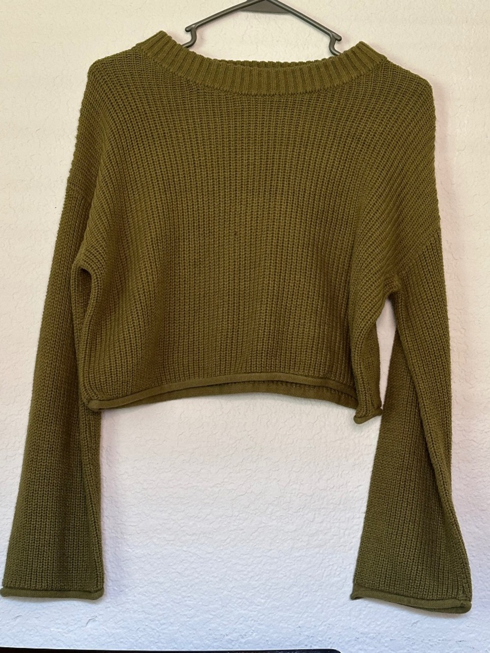 Olive Knitted Crop Top